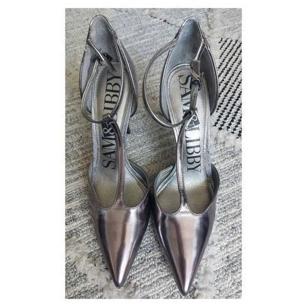 Sam & Libby Pewter Silver Pumps Daisy Size 9 - image 2