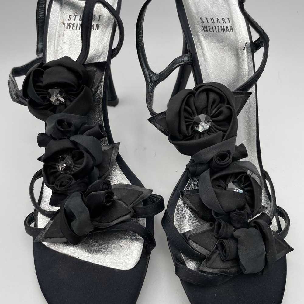 Stuart Weitzman black flower heels - image 1