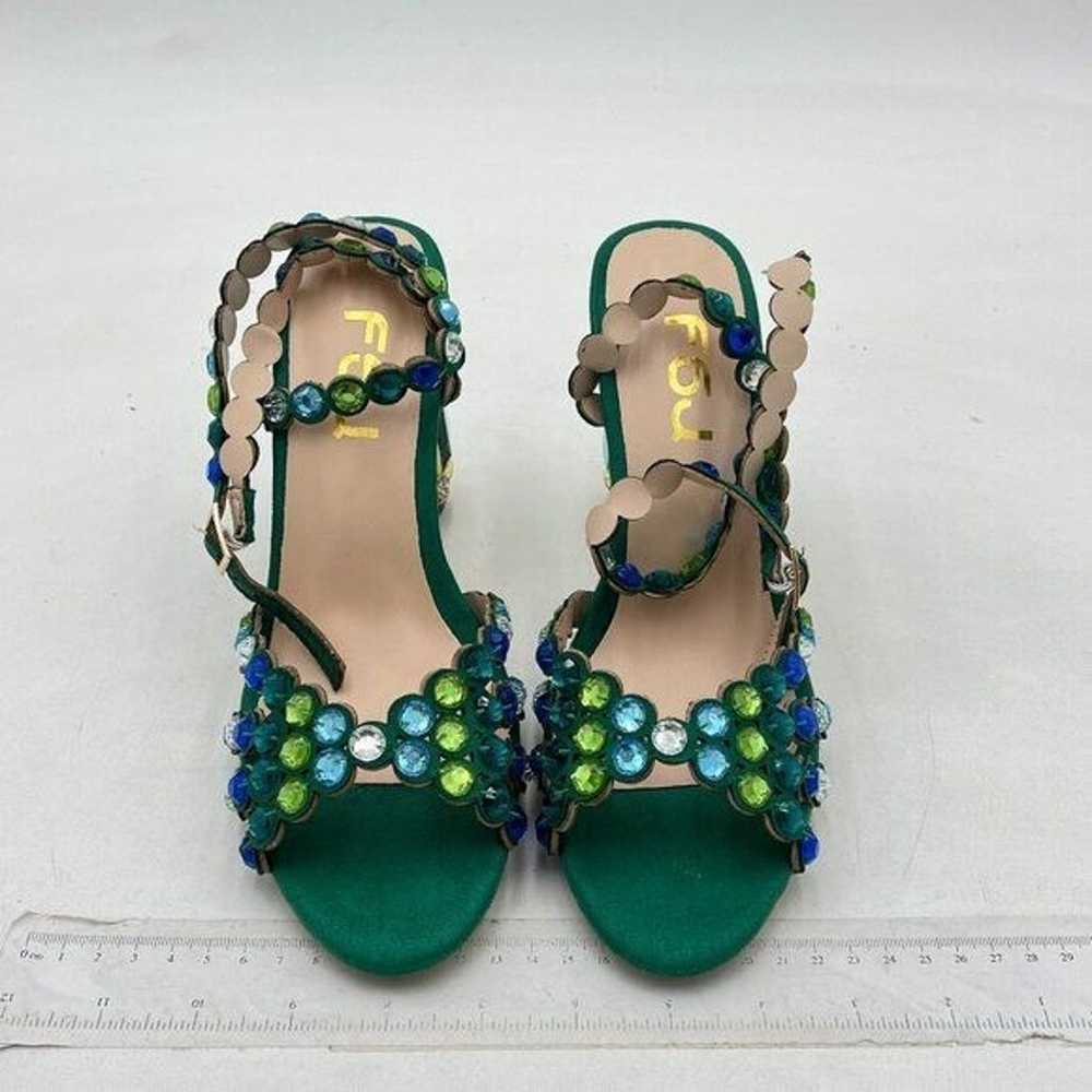 FSJ Green Open Toe Ankle Strap Sandals Chunky Hig… - image 3