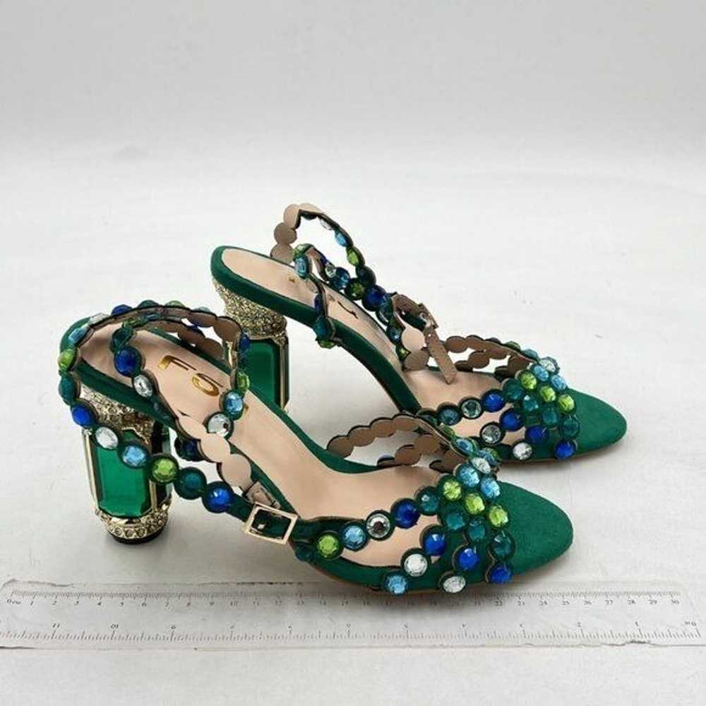 FSJ Green Open Toe Ankle Strap Sandals Chunky Hig… - image 4