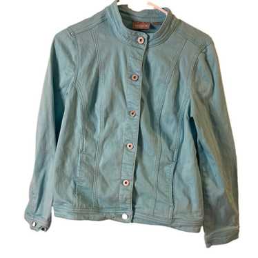 Chicos Chico's Teal Blue Denim Women's Jean Jacket