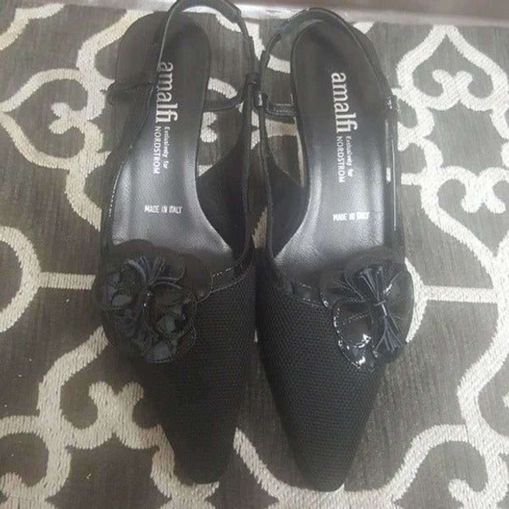 AMALFI Black Fabric and Patent Heels 4.5 - image 2