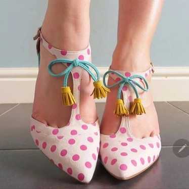 Boden 37 Alice polka dot heels t strap stiletto - image 1