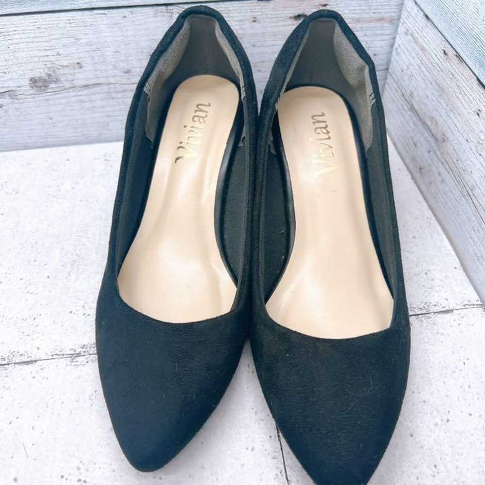 Vivian Pointed Toe Black Shoes 22.5cm Black - image 2