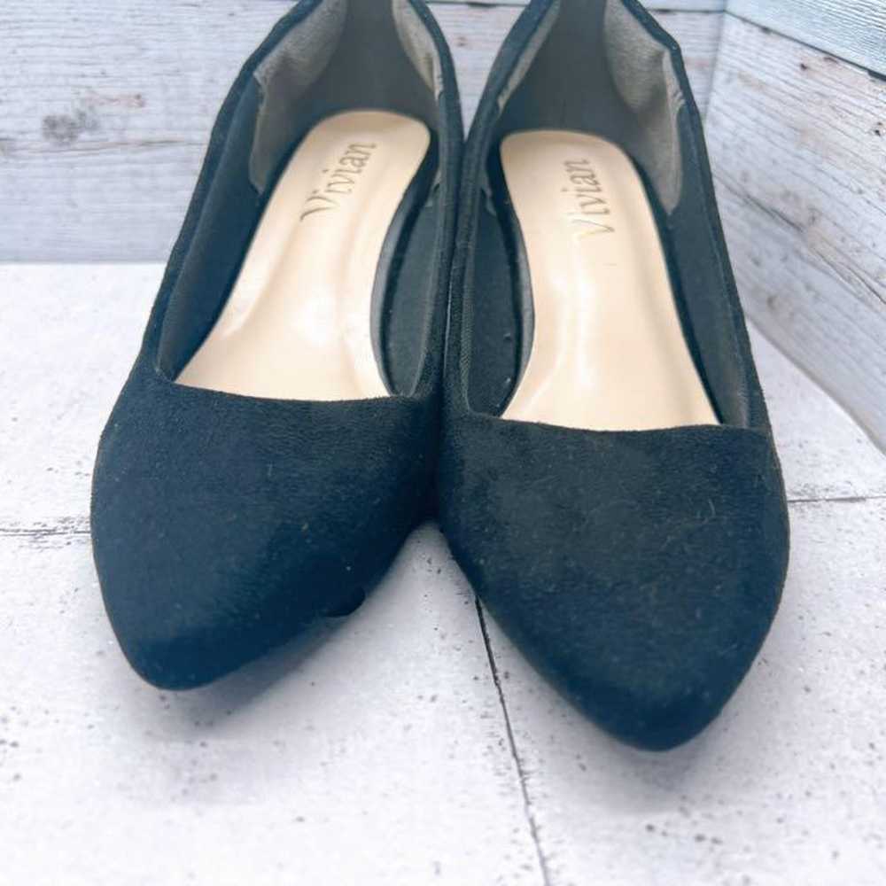 Vivian Pointed Toe Black Shoes 22.5cm Black - image 4