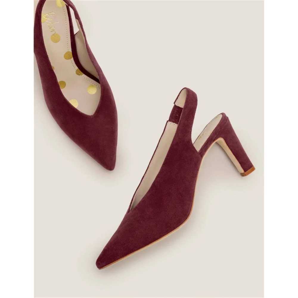 Boden Lena EY 38 Burgundy Suede Pointed Toe Sling… - image 1