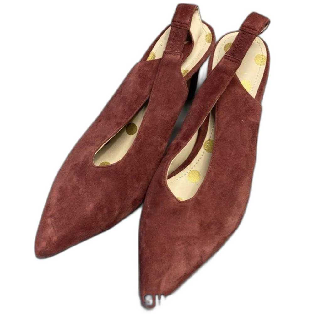 Boden Lena EY 38 Burgundy Suede Pointed Toe Sling… - image 3