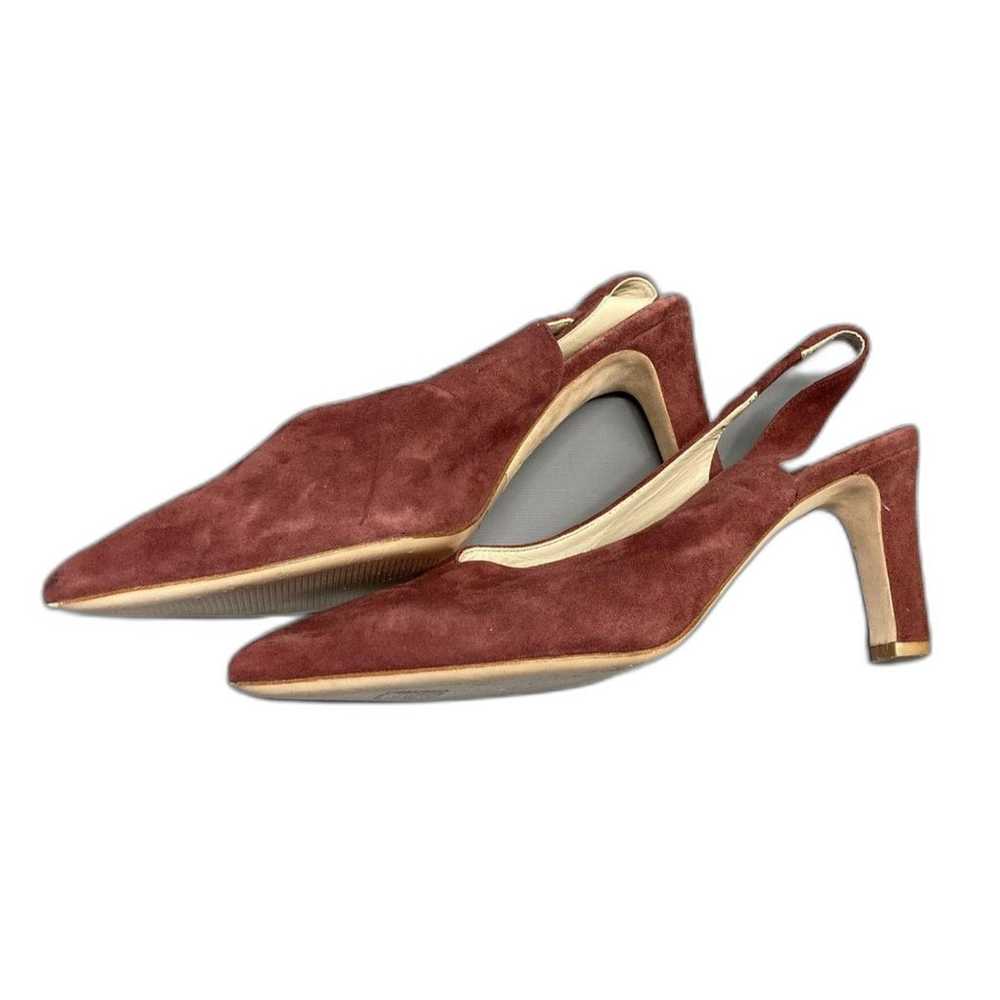 Boden Lena EY 38 Burgundy Suede Pointed Toe Sling… - image 4