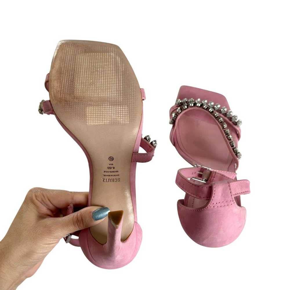 Schutz Linsey Nubuck Club Rose Pink Double Strap … - image 7