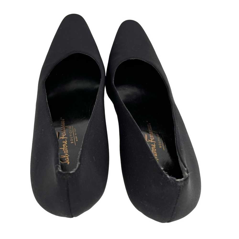 Salvatore Ferragamo Boutique Black Pumps  Fabric … - image 3