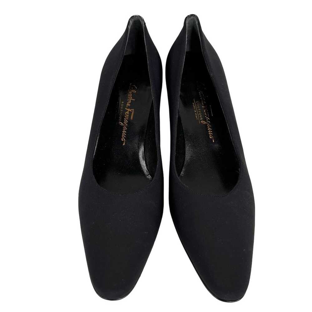 Salvatore Ferragamo Boutique Black Pumps  Fabric … - image 9