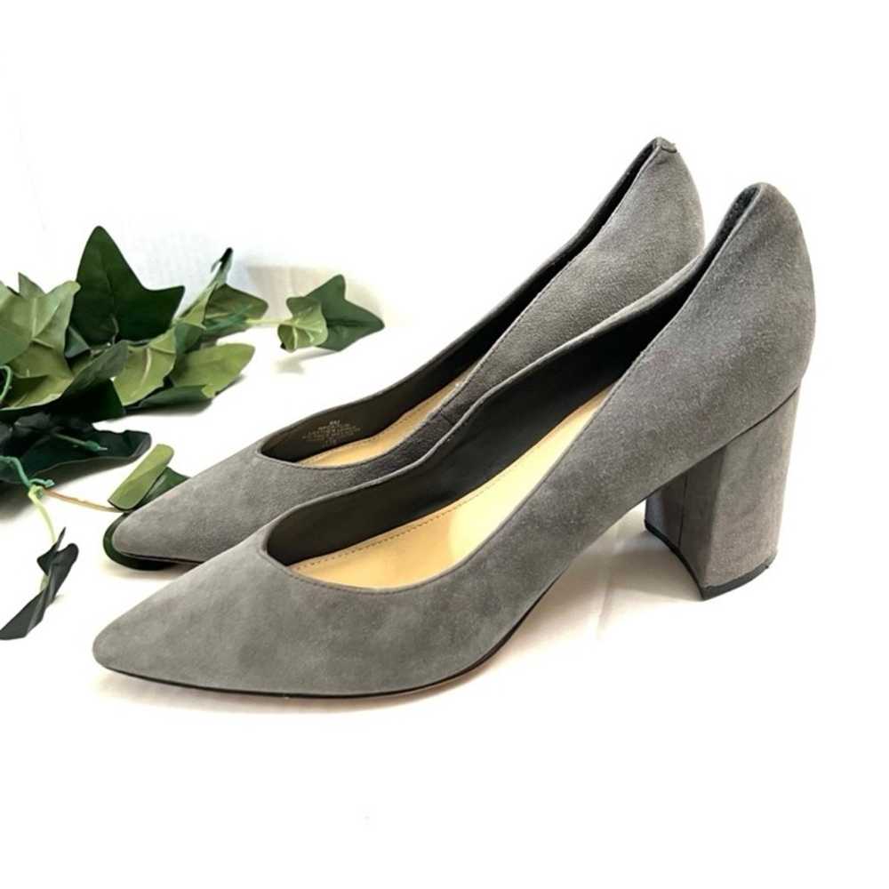 Marc Fisher Gray Suede Leather Block Heel Shoe Si… - image 2