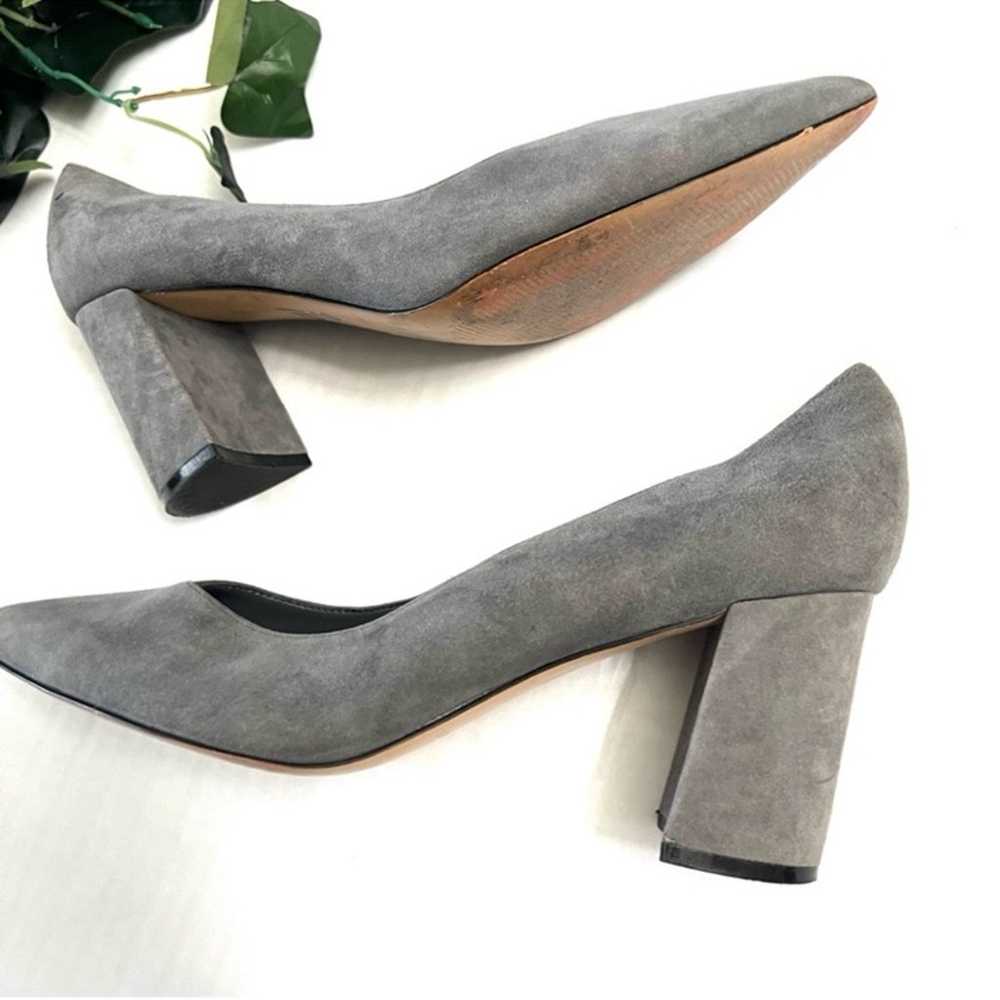 Marc Fisher Gray Suede Leather Block Heel Shoe Si… - image 5