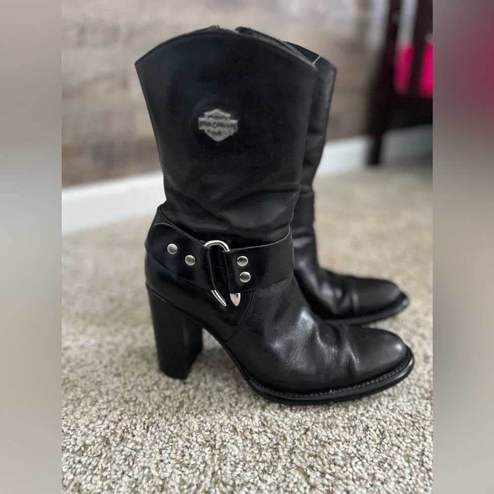 Harley Davidson leather heel boots women size 7 - image 11