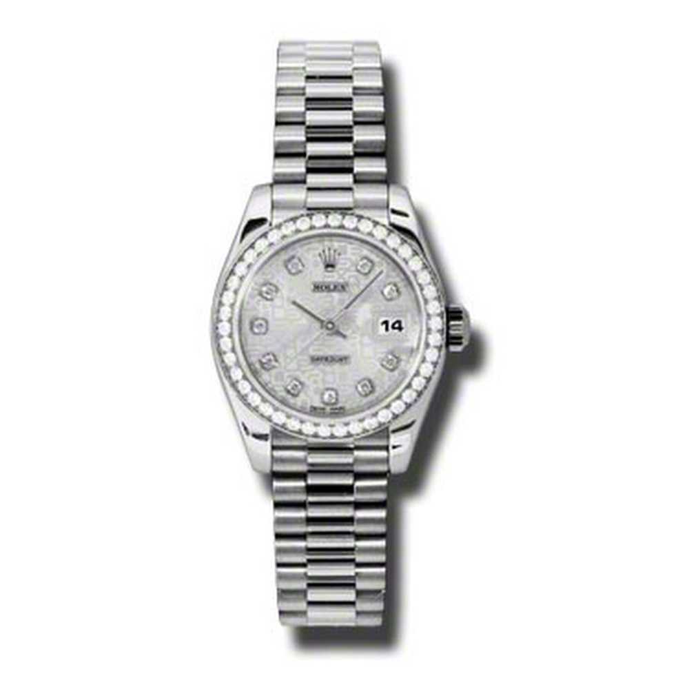 Rolex Lady-Datejust 26 Silver Dial Platinum Presi… - image 1