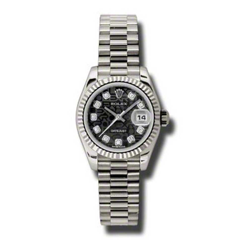 Rolex Lady-Datejust 26 Black Dial 18K White Gold … - image 1