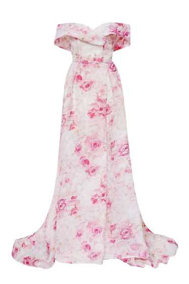 Milla Pink Peony Chic off-the-shoulder floral maxi