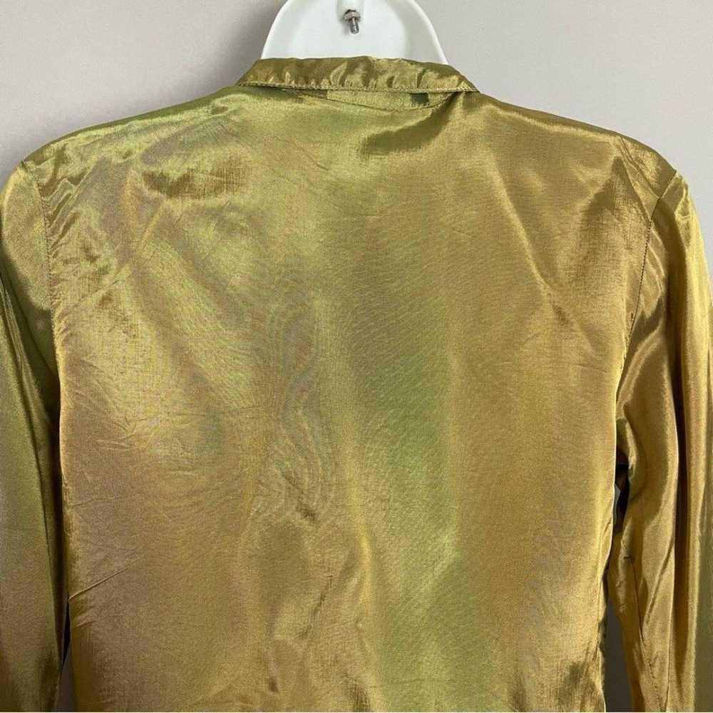 Vintage Y2K Anxiety Blouse Iridescent Green Orang… - image 9