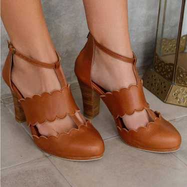 Bali Elf 7 Incognito Leather Heels in cognac leat… - image 1