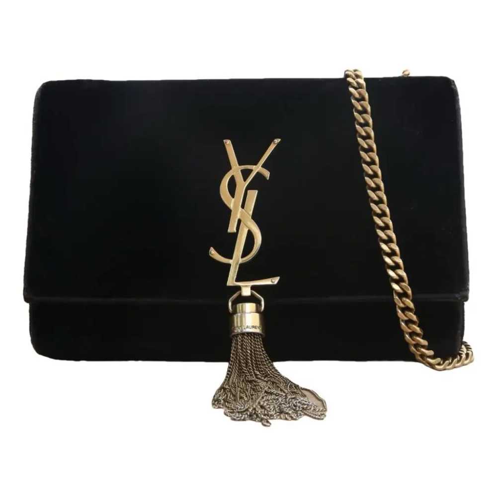 Saint Laurent Pompom Kate velvet crossbody bag - image 1