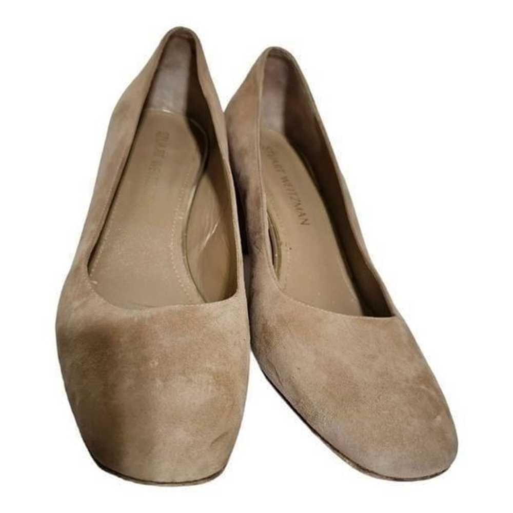 STUART WEITZMAN Mary Mid Beige Tan Suede Pump - S… - image 2