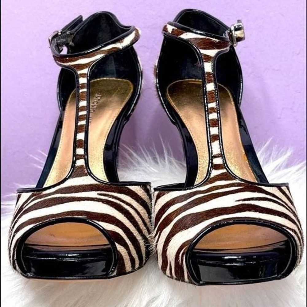 Antonio Melani Brown Zebra Print Heels Size 10 - image 3