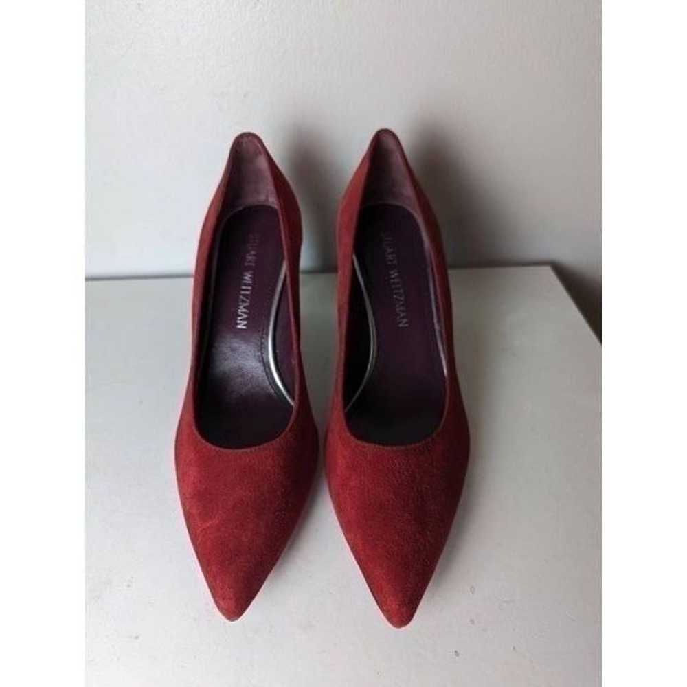 STUART WEITZMAN Stuart 85 Burgundy Suede Pump Siz… - image 2