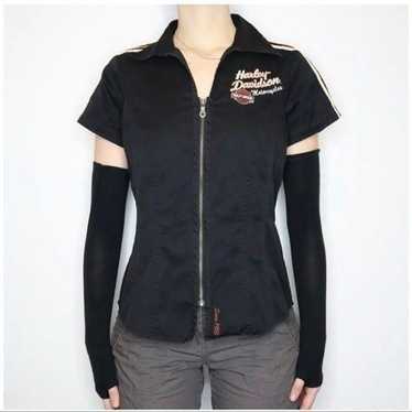 Harley Davidson black zip up mechanic embroidered 