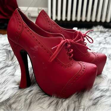 Kat Von D Natacha II heels boots 8 red