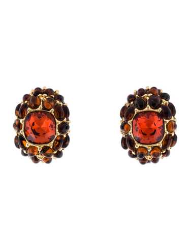 Kenneth Jay Lane Gold-Tone Metal Resin & Crystal - image 1