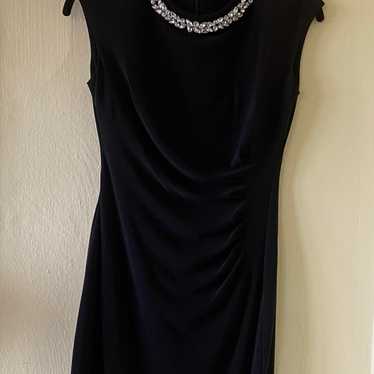 Black jewel neckline cocktail dress Lauren Ralph L