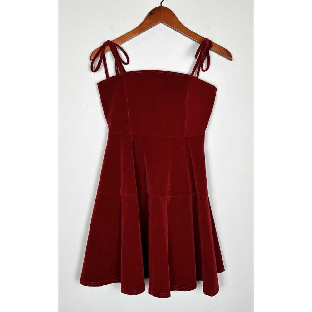 Red Velvet Velour Strappy Mini Dress Size Small - image 1