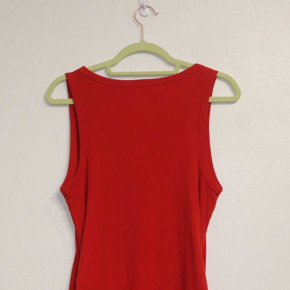 A New Day Red Ruched Midi Dress Sz L - image 8