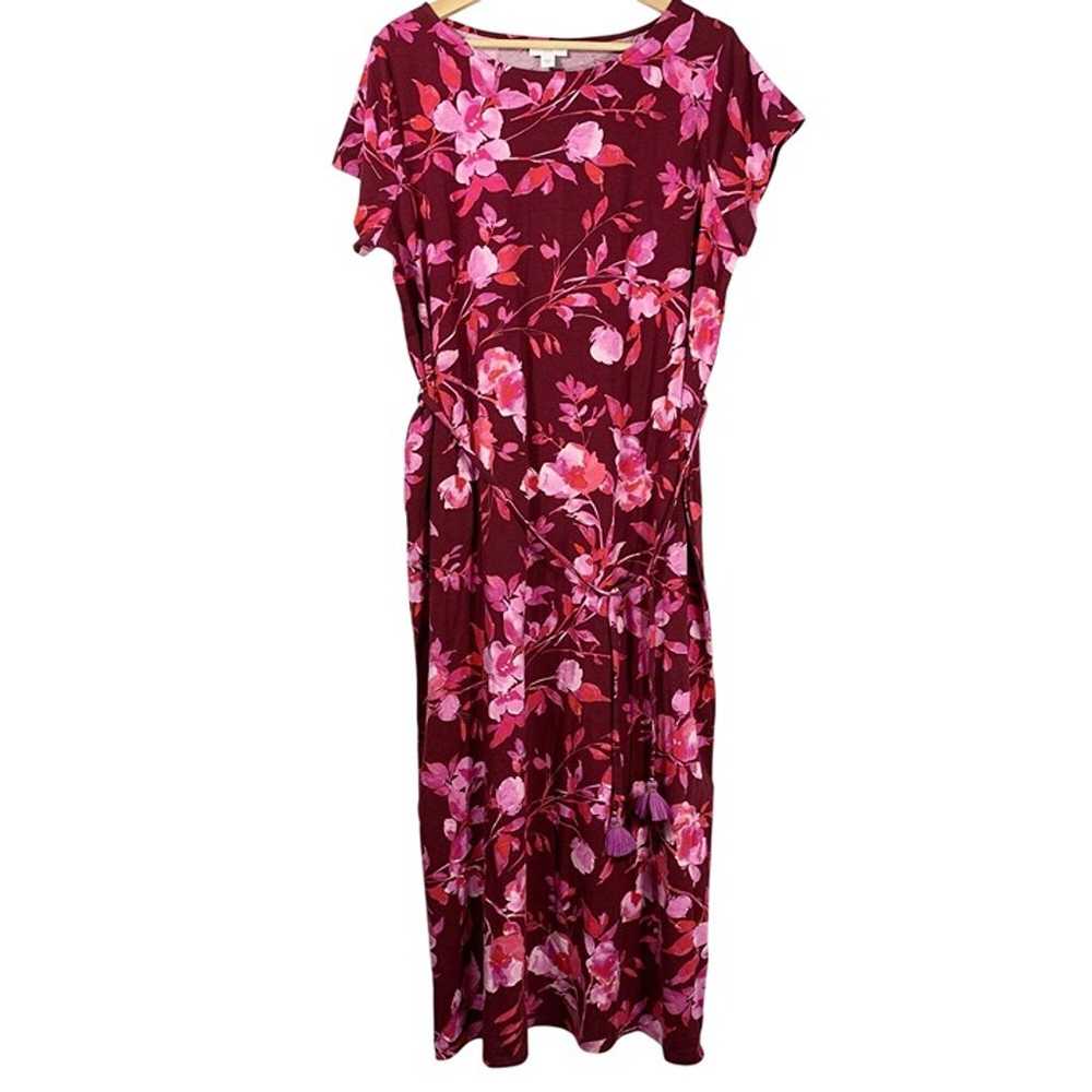 J.Jill Women's Floral Maxi Dress Purple Pink Size… - image 1