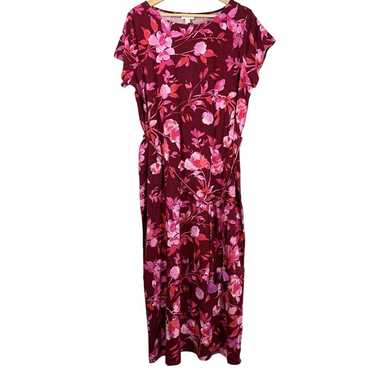 J.Jill Women's Floral Maxi Dress Purple Pink Size… - image 1