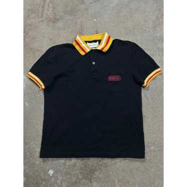 Gucci Gucci Classic Logo Polo Black Yellow Used Sm