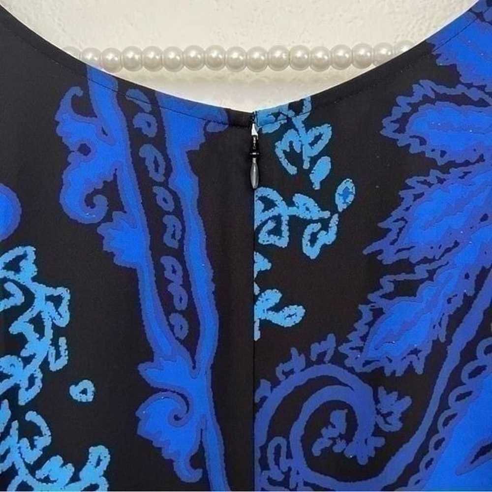 Eshakti Blue Black Floral Paisley Abstract Dress … - image 4