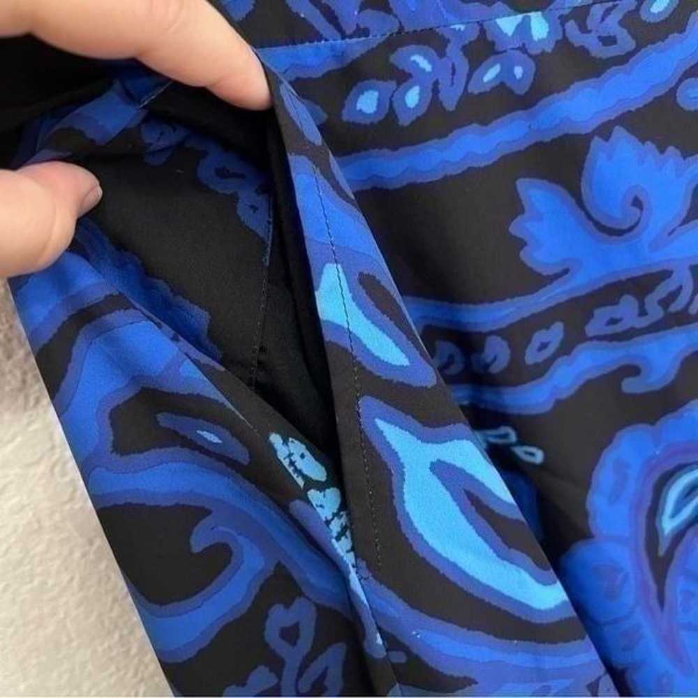 Eshakti Blue Black Floral Paisley Abstract Dress … - image 6