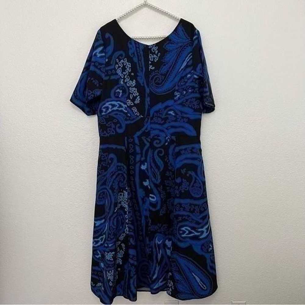 Eshakti Blue Black Floral Paisley Abstract Dress … - image 7