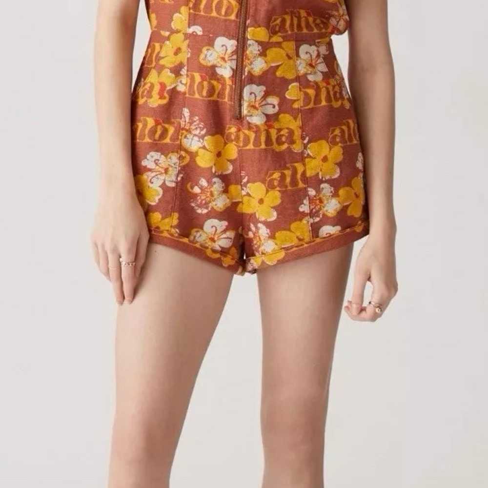 Urban Outfitters UO Redhook Linen Coverall Romper… - image 1