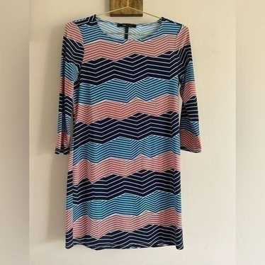 BCBGMaxAzria Digital Wave Chevron Striped Shift Je