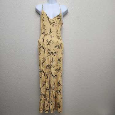 Forever 21 Yellow Pink Floral Print Spaghetti Str… - image 1