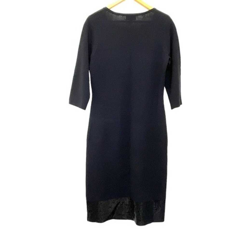 Dialogue Wool Knit Dress Sz M Black Sequin Trim 3… - image 4