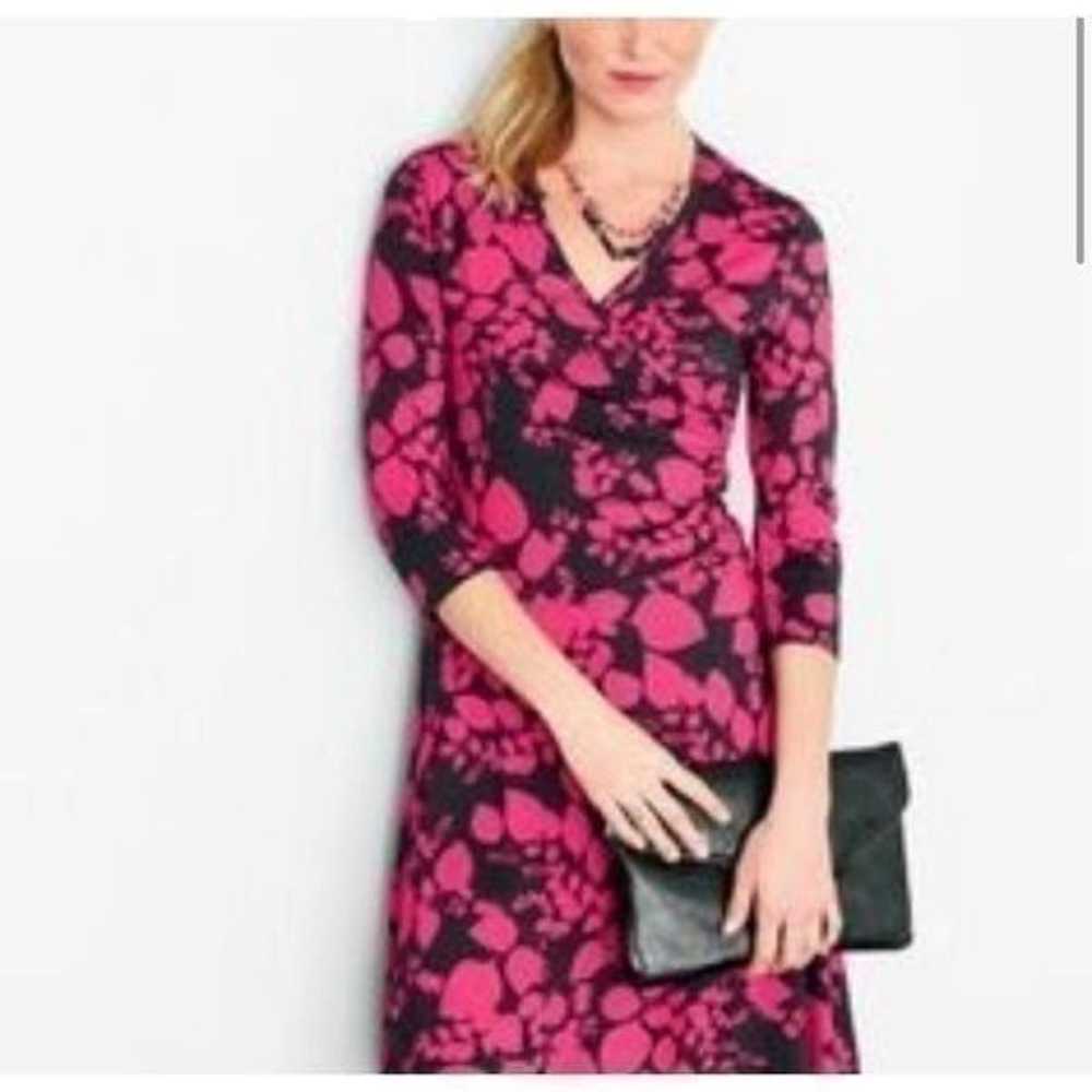 Garnet Hill Brianna Wrap Dress Pink Gray Floral F… - image 12