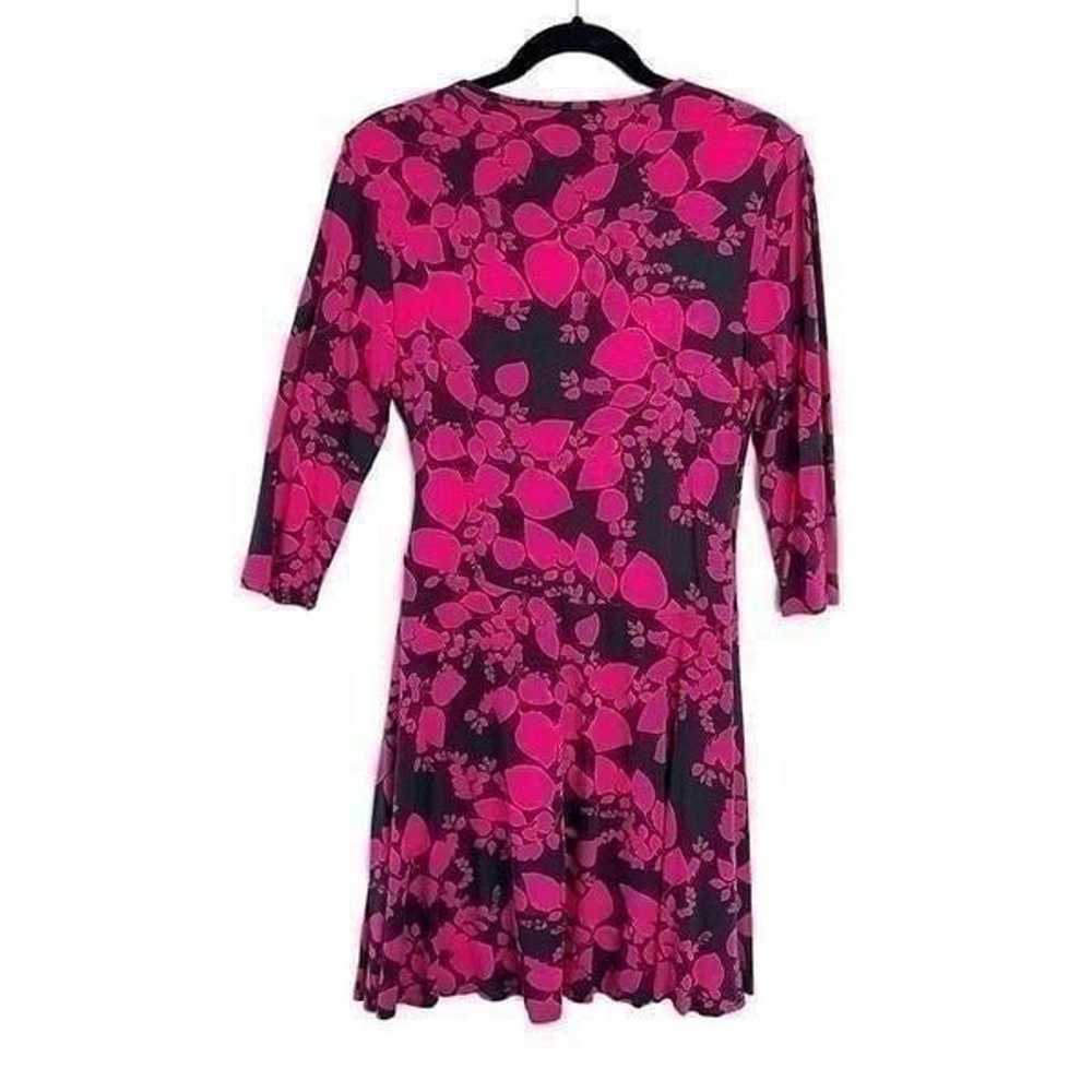 Garnet Hill Brianna Wrap Dress Pink Gray Floral F… - image 2