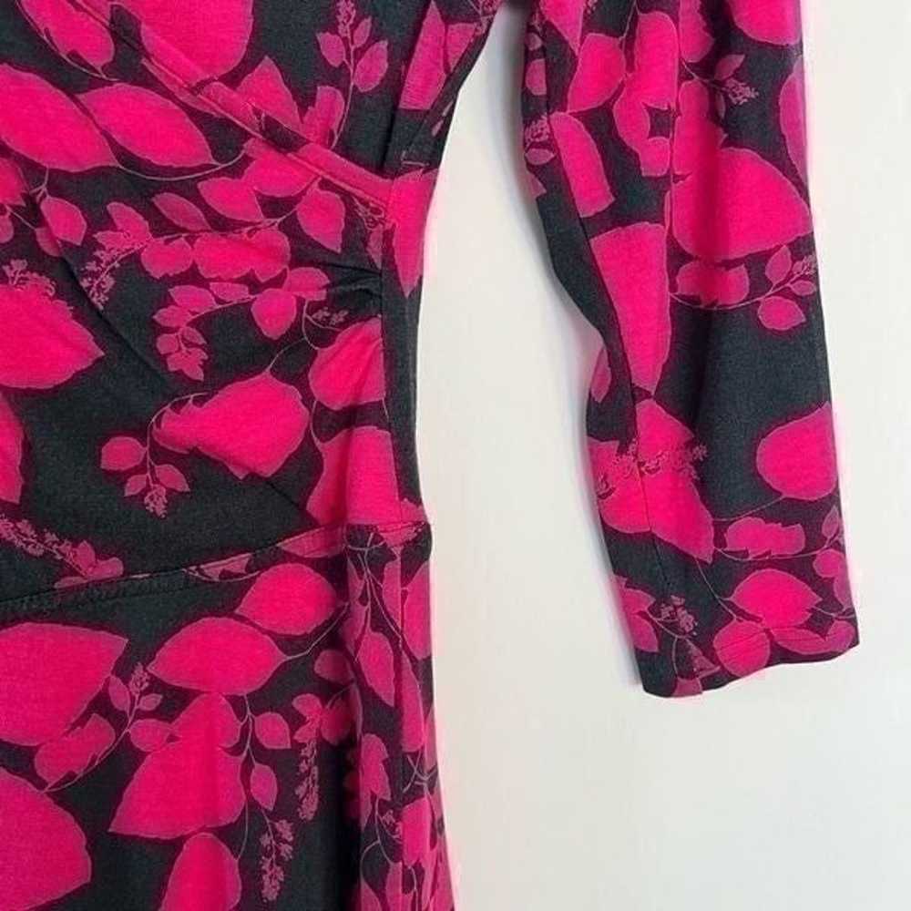 Garnet Hill Brianna Wrap Dress Pink Gray Floral F… - image 4