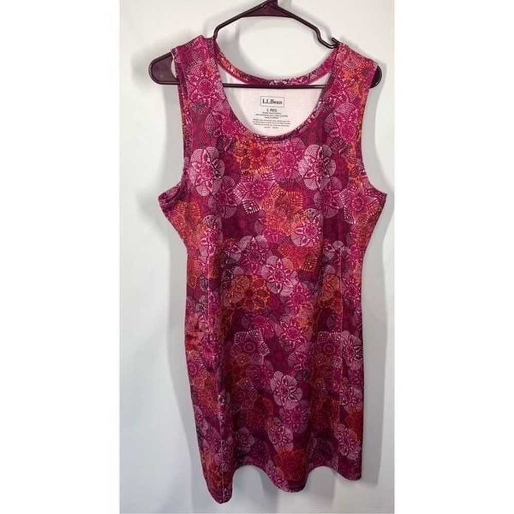 L.L. Bean Misses Floral Print Scoop Neck Sleevele… - image 1