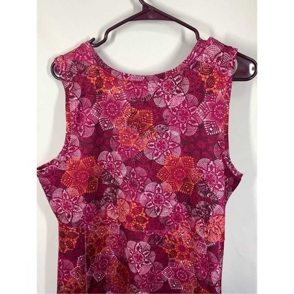 L.L. Bean Misses Floral Print Scoop Neck Sleevele… - image 3