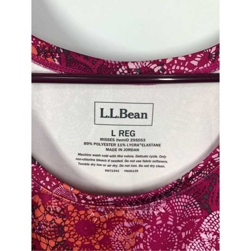 L.L. Bean Misses Floral Print Scoop Neck Sleevele… - image 5