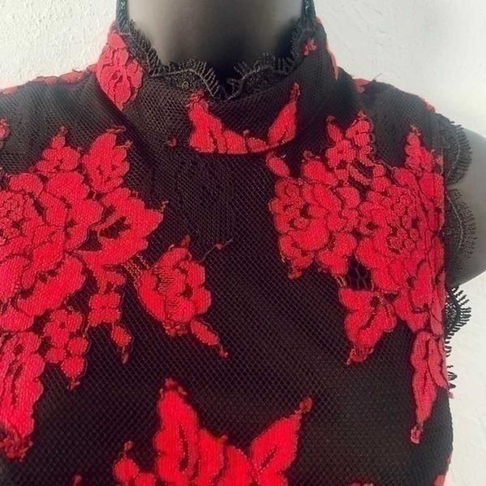 City Studio Black & Red Lace Floral Fit & Flare D… - image 2